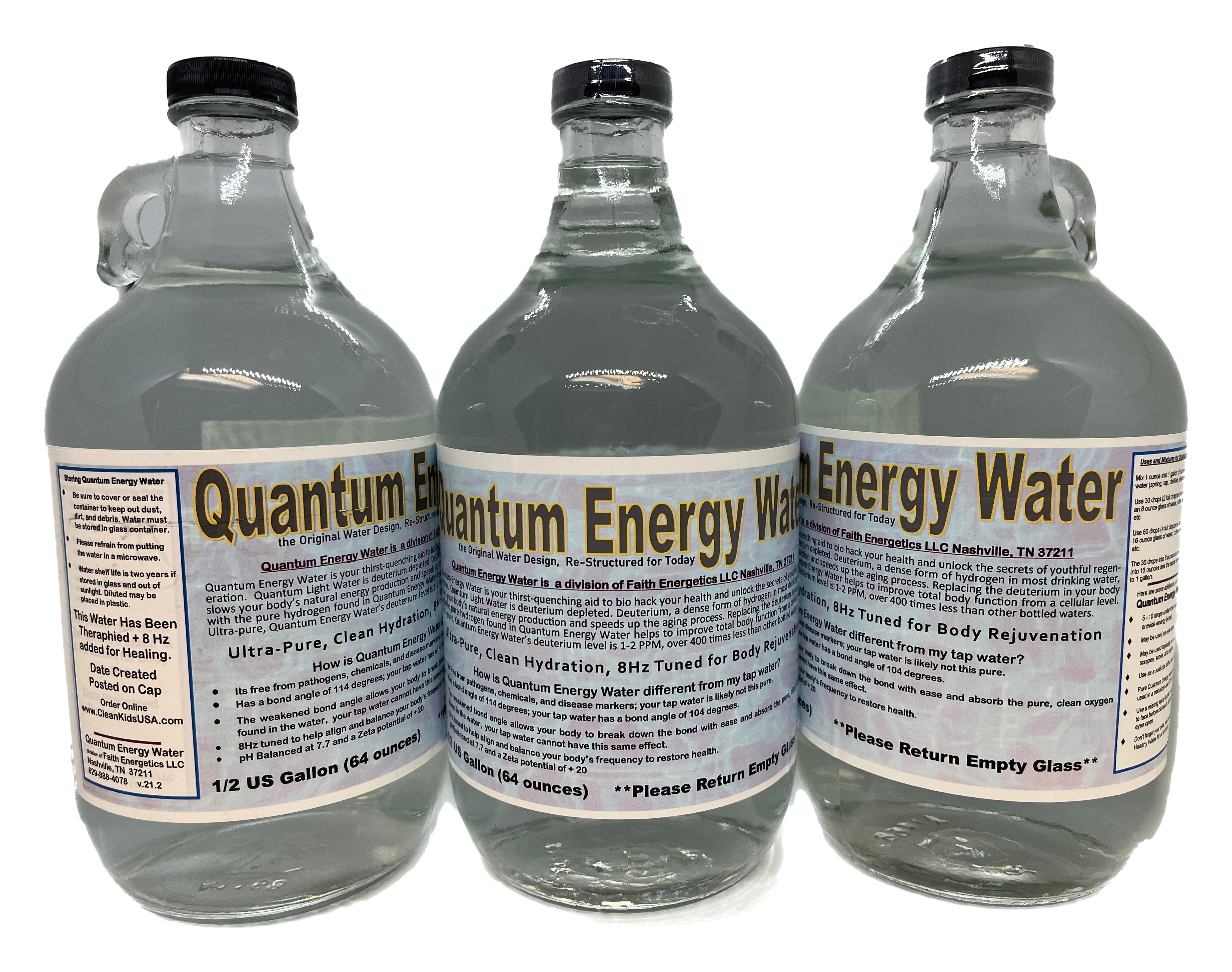 Quantum Energy Water - 3 Pack of 64 oz Jugs
